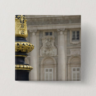 Spanje, Madrid. Koninklijk Paleis, rijkelijk vergu Vierkante Button 5,1 Cm