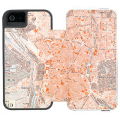 Spanje: Madrid Map, C1920 Incipio iPhone Portemonnee Hoesje (Agenda Open)