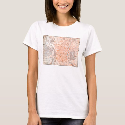Spanje: Madrid Map, C1920 T-shirt (Voorkant)
