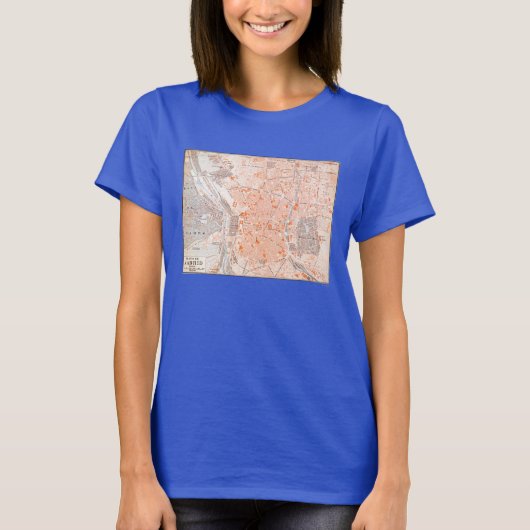 Spanje: Madrid Map, C1920 T-shirt (Voorkant)