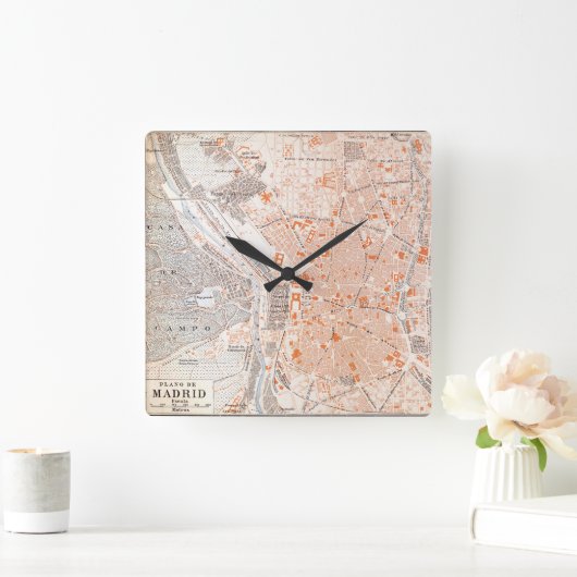 Spanje: Madrid Map, C1920 Vierkante Klok (Huis)