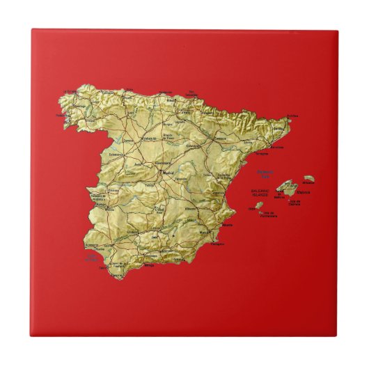 Spanje Map Tile Tegeltje (Voorkant)