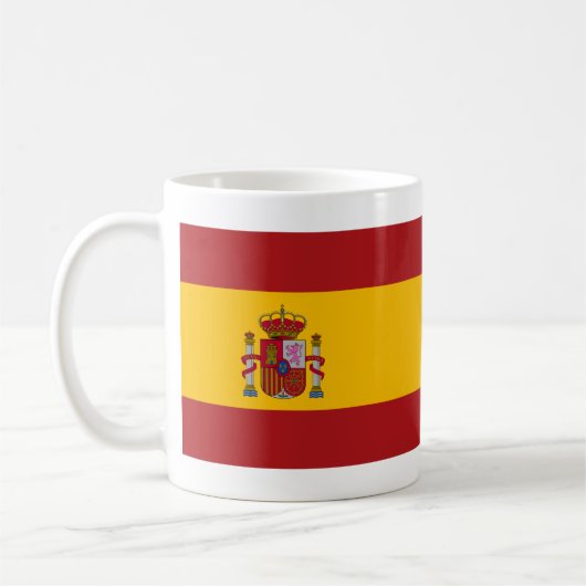 Spanje Mok Met Vlag en Naam van het Volkslied (Links)