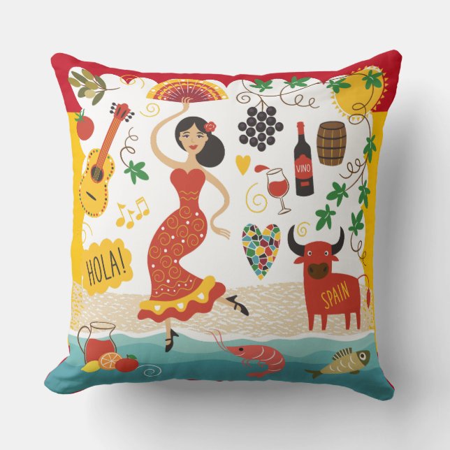 SPANJE Monogram - ZIE TERUG! Sierkussens Kussen (Voorkant)