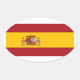 Spanje Nationale Sticker van de vlag van ovaal