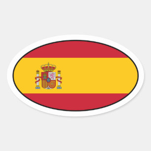 Spanje Nationale Sticker van de vlag van ovaal