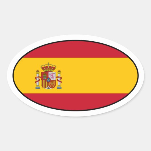 Spanje Nationale Sticker van de vlag van ovaal (Voorkant)