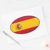Spanje Nationale Sticker van de vlag van ovaal (Envelop)
