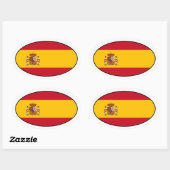 Spanje Nationale Sticker van de vlag van ovaal (Vel)