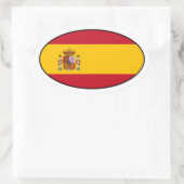 Spanje Nationale Sticker van de vlag van ovaal (Tas)