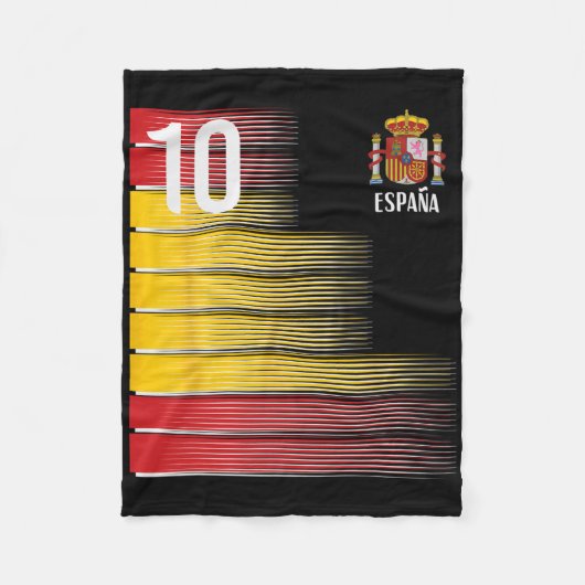 Spanje Nummer 10 Espana Spaans Voetbal Mannen Vrou Fleece Deken (Voorkant)