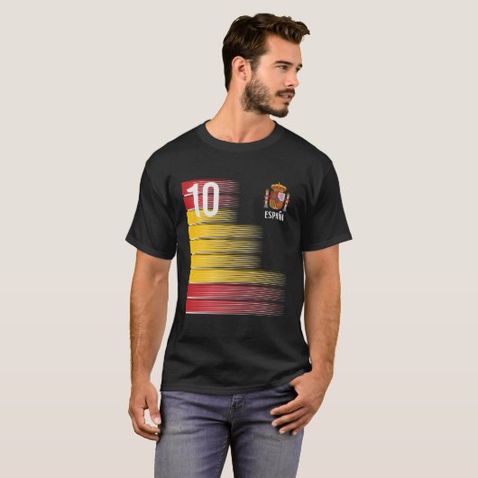 Spanje Nummer 10 Espana Spaans Voetbal T-shirt (Voorkant volledig)