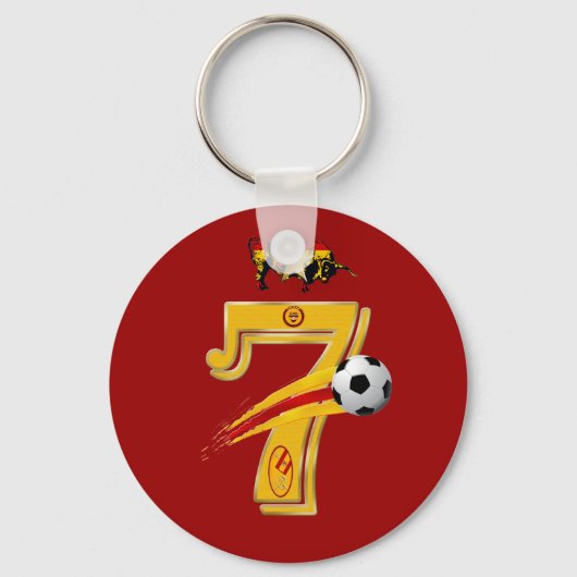 Spanje nummer 7 Soccer World Champions Keyring Sleutelhanger (Voorkant)