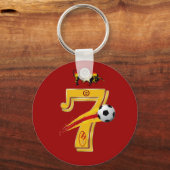 Spanje nummer 7 Soccer World Champions Keyring Sleutelhanger (Voorkant)