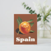 Spanje oranje reisposter briefkaart (Staand voorkant)