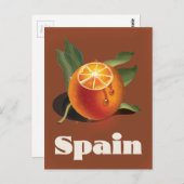 Spanje oranje reisposter briefkaart (Voorkant / Achterkant)
