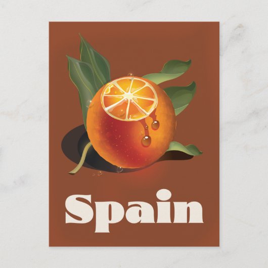 Spanje oranje reisposter briefkaart (Voorkant)