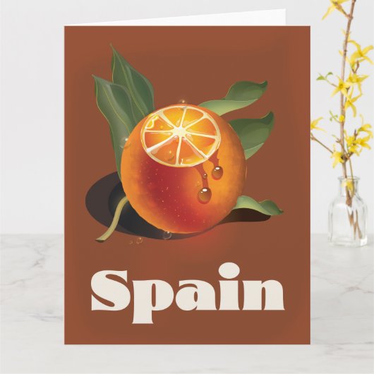 Spanje oranje reisposter kaart (Gele Bloem)