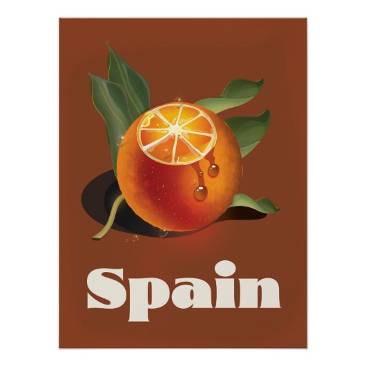 Spanje oranje reisposter perfect poster (Voorkant)