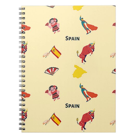 Spanje patroon op crème notitieboek (Voorkant)