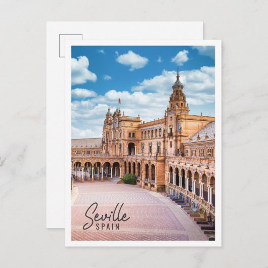 Spanje Plein in Sevilla Spanje Briefkaart (Voorkant / Achterkant)