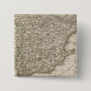 Spanje, Portugal 4 Vierkante Button 5,1 Cm