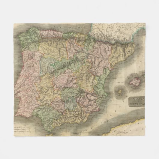 Spanje, Portugal 7 Fleece Deken (Voorkant (Horizontaal))