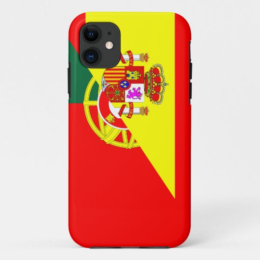spanje portugal buurlanden halve vlag Case-Mate iPhone case (Achterkant)