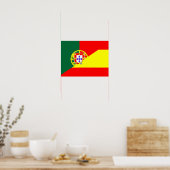 spanje portugal buurlanden halve vlag poster (Keuken)