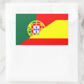 spanje portugal buurlanden halve vlag rechthoekige sticker (Tas)