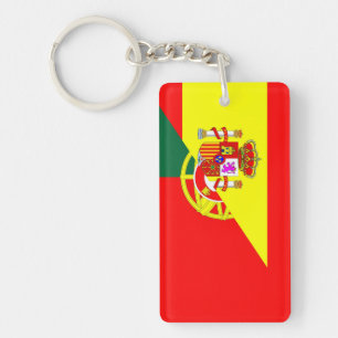 spanje portugal buurlanden halve vlag sleutelhanger