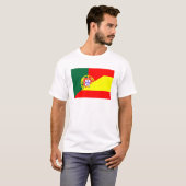 spanje portugal buurlanden halve vlag t-shirt (Voorkant volledig)