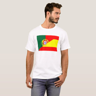 spanje portugal buurlanden halve vlag t-shirt