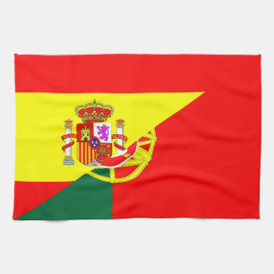 spanje portugal buurlanden halve vlag theedoek