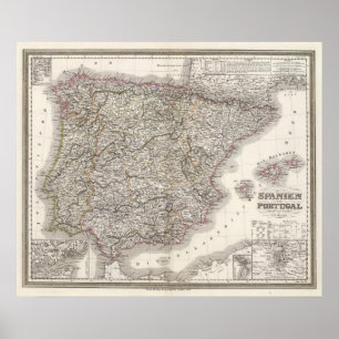 Spanje, Portugal Poster