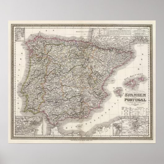Spanje, Portugal Poster (Voorkant)