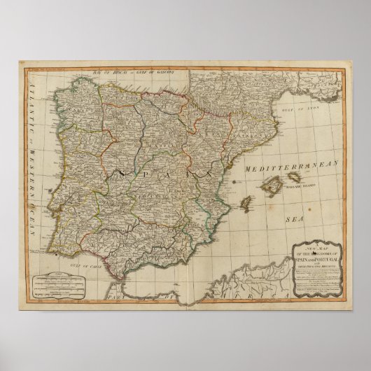 Spanje, Portugal Poster (Voorkant)