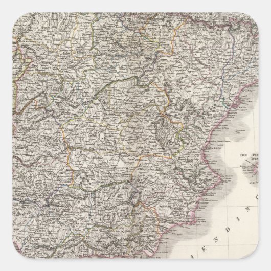 Spanje, Portugal Vierkante Sticker (Voorkant)