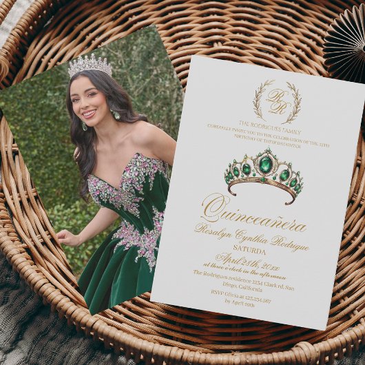 Spanje Quinceanera Gold Tiara 15e verjaardag Kaart