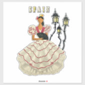 Spanje Reis Spaanse Flamenco danseres art Sticker (Vel)