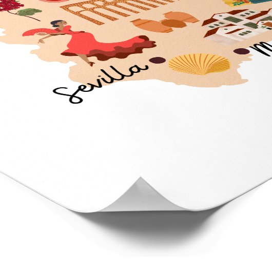 Spanje reiskaart poster (Hoek)