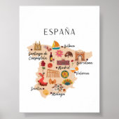 Spanje reiskaart poster (Voorkant)