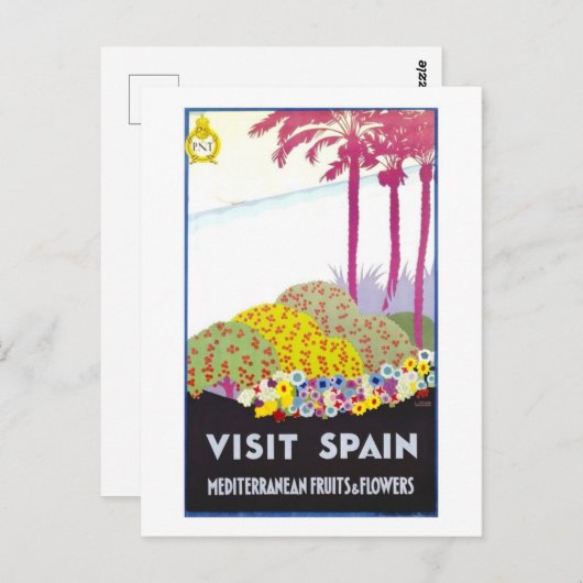  Spanje Reizen Poster Briefkaart (Voorkant / Achterkant)