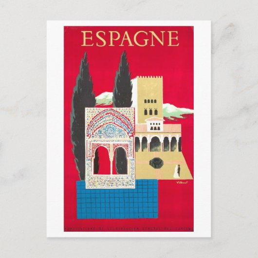  Spanje Reizen Poster Briefkaart (Voorkant)