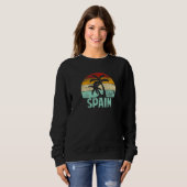 Spanje Retro Palm Tree Sunset Souvenir Vaca Trui (Voorkant volledig)