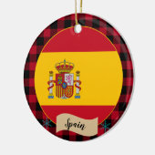 Spanje, rode buffelpleister en Spaanse vlag Keramisch Ornament (Links)