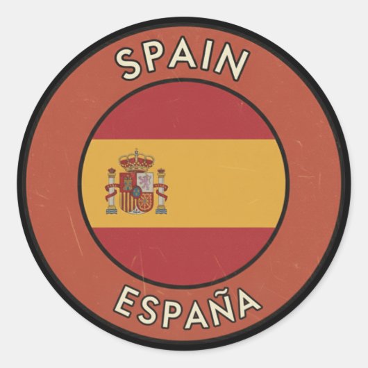Spanje Ronde Sticker (Voorkant)