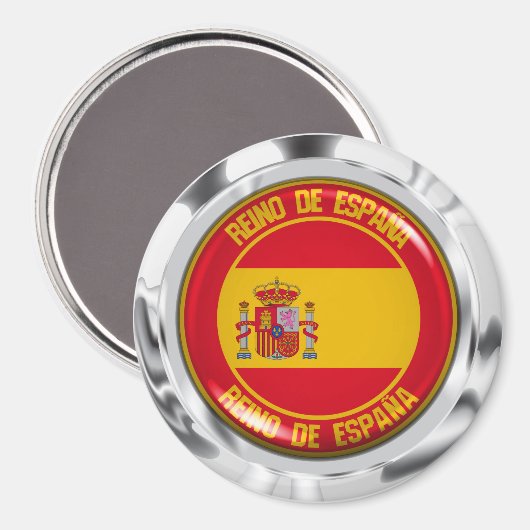 Spanje Round Emblem Magneet (Voorkant / Achterkant)