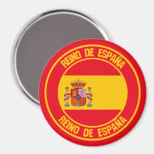 Spanje Round Emblem Magneet (Voorkant / Achterkant)