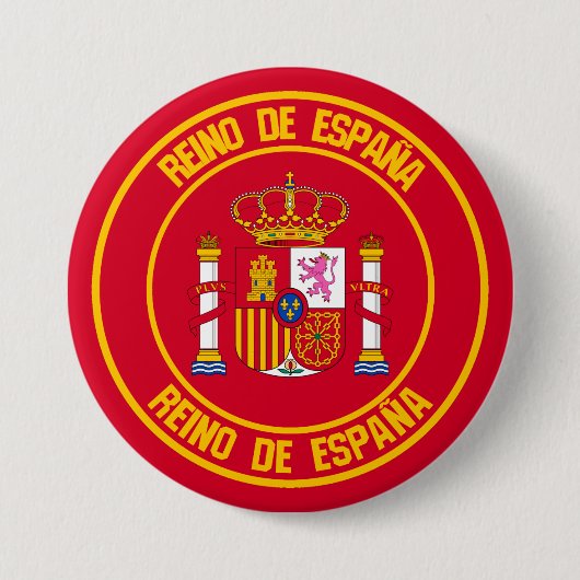 Spanje Round Emblem Ronde Button 7,6 Cm (Voorkant)